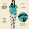 imageLazy One Womens Pajama Set Short Sleeves with Cute Prints Relaxed Fit Bear and Moose PrintsMountain Bear Pajama Set