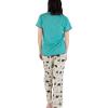 imageLazy One Womens Pajama Set Short Sleeves with Cute Prints Relaxed Fit Bear and Moose PrintsMountain Bear Pajama Set