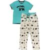 imageLazy One Womens Pajama Set Short Sleeves with Cute Prints Relaxed Fit Bear and Moose PrintsMountain Bear Pajama Set
