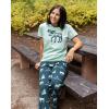 imageLazy One Womens Pajama Set Short Sleeves with Cute Prints Relaxed Fit Bear and Moose PrintsMountain Moose Pajama Set