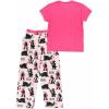 imageLazy One Womens Pajama Set Short Sleeves with Cute Prints Relaxed Fit Bear and Moose PrintsPink Bear in the Morning Pajama Set