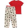 imageLazy One Womens Pajama Set Short Sleeves with Cute Prints Relaxed Fit Bear and Moose PrintsRed Chocolate Moose Pajama Set