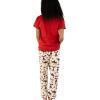 imageLazy One Womens Pajama Set Short Sleeves with Cute Prints Relaxed Fit Bear and Moose PrintsRed Chocolate Moose Pajama Set
