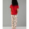imageLazy One Womens Pajama Set Short Sleeves with Cute Prints Relaxed Fit Bear and Moose PrintsRed Chocolate Moose Pajama Set