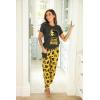imageLazy One Womens Pajama Set Short Sleeves with Cute Prints Relaxed Fit Bear and Moose PrintsSweet Dreams Pajama Set