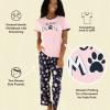 imageLazy One Womens Pajama Set Short Sleeves with Cute Prints Relaxed Fit Dog and Cat PrintsCat Mom Pajama Set