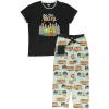 imageLazy One Womens Pajama Set Short Sleeves with Cute Prints Relaxed Fit Dog and Cat PrintsFivestar Rolltel