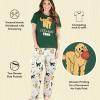 imageLazy One Womens Pajama Set Short Sleeves with Cute Prints Relaxed Fit Dog and Cat PrintsGreen Fetching Tired Pajama Set