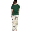 imageLazy One Womens Pajama Set Short Sleeves with Cute Prints Relaxed Fit Dog and Cat PrintsGreen Fetching Tired Pajama Set