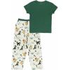 imageLazy One Womens Pajama Set Short Sleeves with Cute Prints Relaxed Fit Dog and Cat PrintsGreen Fetching Tired Pajama Set