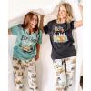 imageLazy One Womens Pajama Set Short Sleeves with Cute Prints Relaxed Fit Dog and Cat PrintsLets Explore Pajama Set