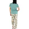 imageLazy One Womens Pajama Set Short Sleeves with Cute Prints Relaxed Fit Dog and Cat PrintsLets Explore Pajama Set