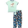 imageLazy One Womens Pajama Set Short Sleeves with Cute Prints Relaxed Fit Dog and Cat PrintsLoafin Around Pajama Set