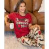 imageLazy One Womens Pajama Set Short Sleeves with Cute Prints Relaxed Fit Dog and Cat PrintsLong to Be Around You Red Pajama Set