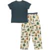 imageLazy One Womens Pajama Set Short Sleeves with Cute Prints Relaxed Fit Dog and Cat PrintsVintage Camping Pajama Set