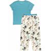 imageLazy One Womens Pajama Set Short Sleeves with Cute Prints Relaxed FitBooty Sleep Blue Pajama Set