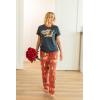 imageLazy One Womens Pajama Set Short Sleeves with Cute Prints Relaxed FitTrophy Wife Pink Pajama Set