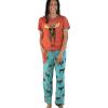 imageLazy One Womens Pajama Set Short Sleeves with Cute Prints Relaxed Fit Animal Dont Moose Medium