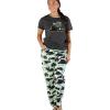 imageLazy One Womens Pajama Set Short Sleeves with Cute Prints Relaxed Fit Bear and Moose PrintsBeary Awake Grey Pajama Set