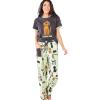 imageLazy One Womens Pajama Set Short Sleeves with Cute Prints Relaxed Fit Dog and Cat PrintsFetching Tired Pajama Set