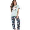 imageLazy One Womens Pajama Set Short Sleeves with Cute Prints Relaxed Fit Dog and Cat PrintsLoafin Around Pajama Set