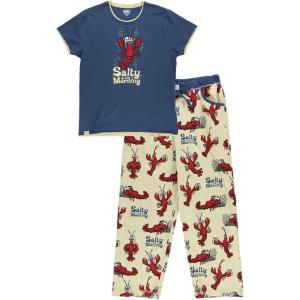 imageLazy One Womens Pajama Set Short Sleeves with Cute Prints Relaxed FitSalty in the Morning Pajama Set