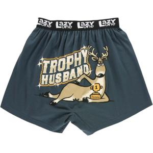 imageLazy One Funny Animal Boxers Humorous Underwear Novelty Boxer Shorts Gag Gifts for MenDark Blue Trophy Husband Boxers