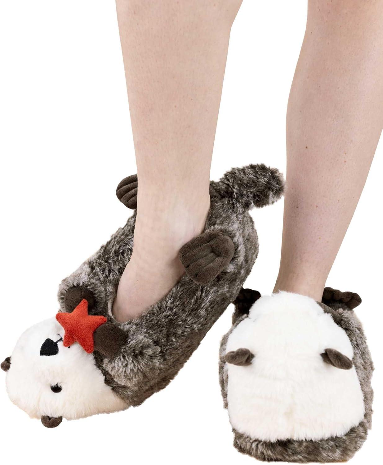 imageLazy One Animal Critter Slippers for Kids and Adults Cute and Cozy SlippersOtter Critter Slipper