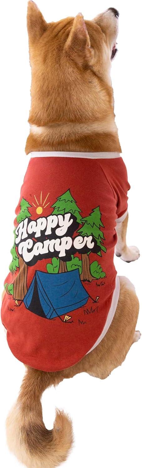 imageLazy One Dog Shirts Comfy Cotton Shirt for All Dog Sizes Dog Apparel ampamp Accessories Fishing Buddy XSHappy Camper