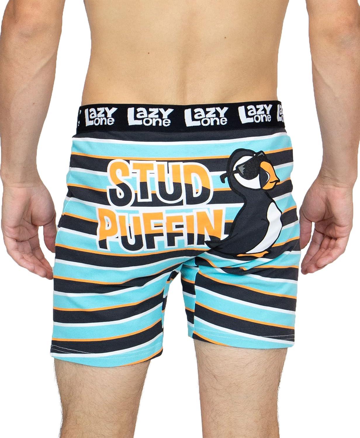 imageLazy One Funny Animal Boxer Briefs for Men Underwear for Men Stud Muffin Bird Stud Puffin Small