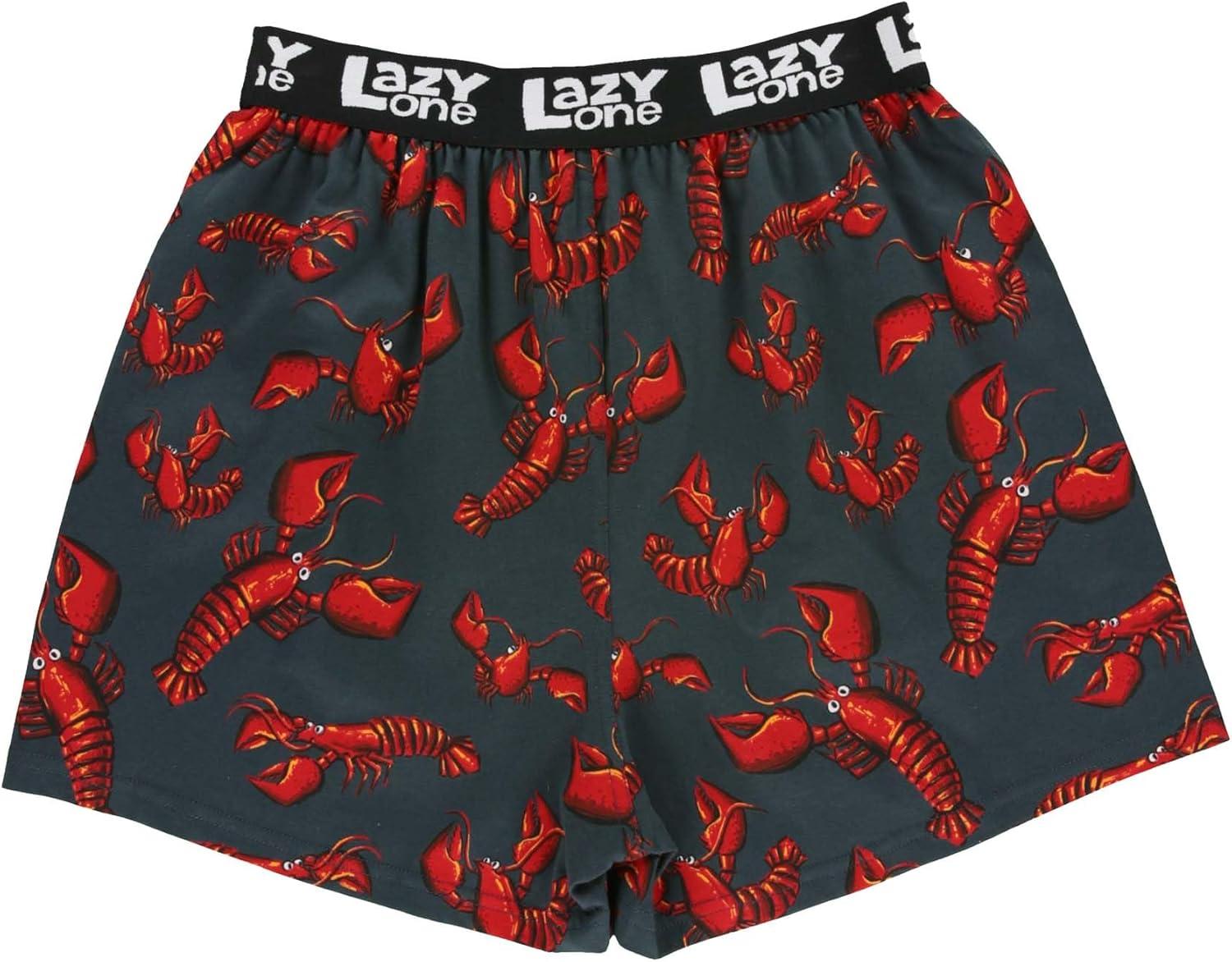 imageLazy One Funny Animal Boxers Novelty Boxer Shorts Gag Gifts for Men Humorous Underwear For MenRed Lobster Boxers