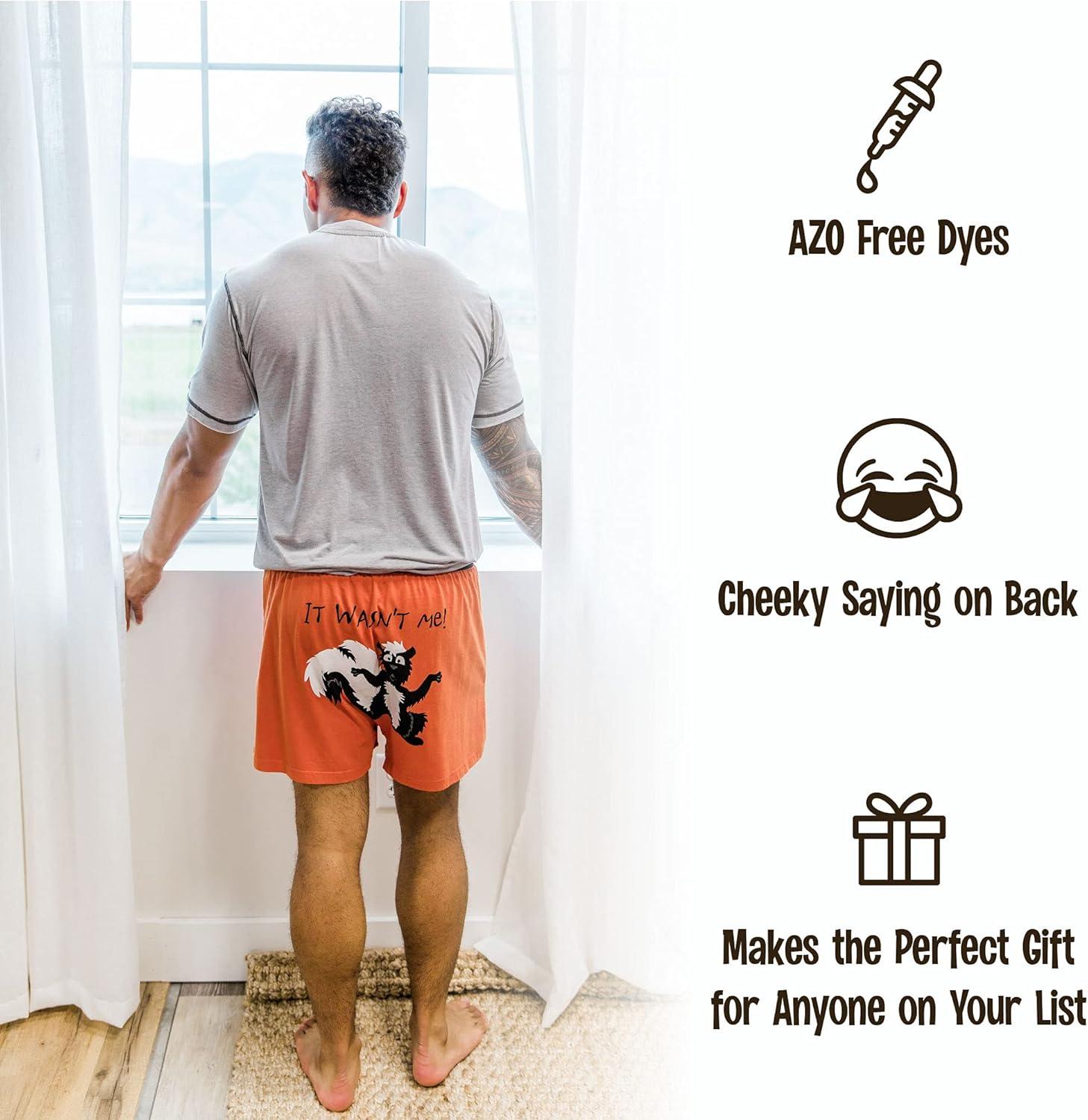 imageLazy One Funny Animal Boxers Novelty Boxer Shorts Humorous Underwear Gag Gifts for Men Dinosaur Bones Fossil TRex Ex Stinked Small
