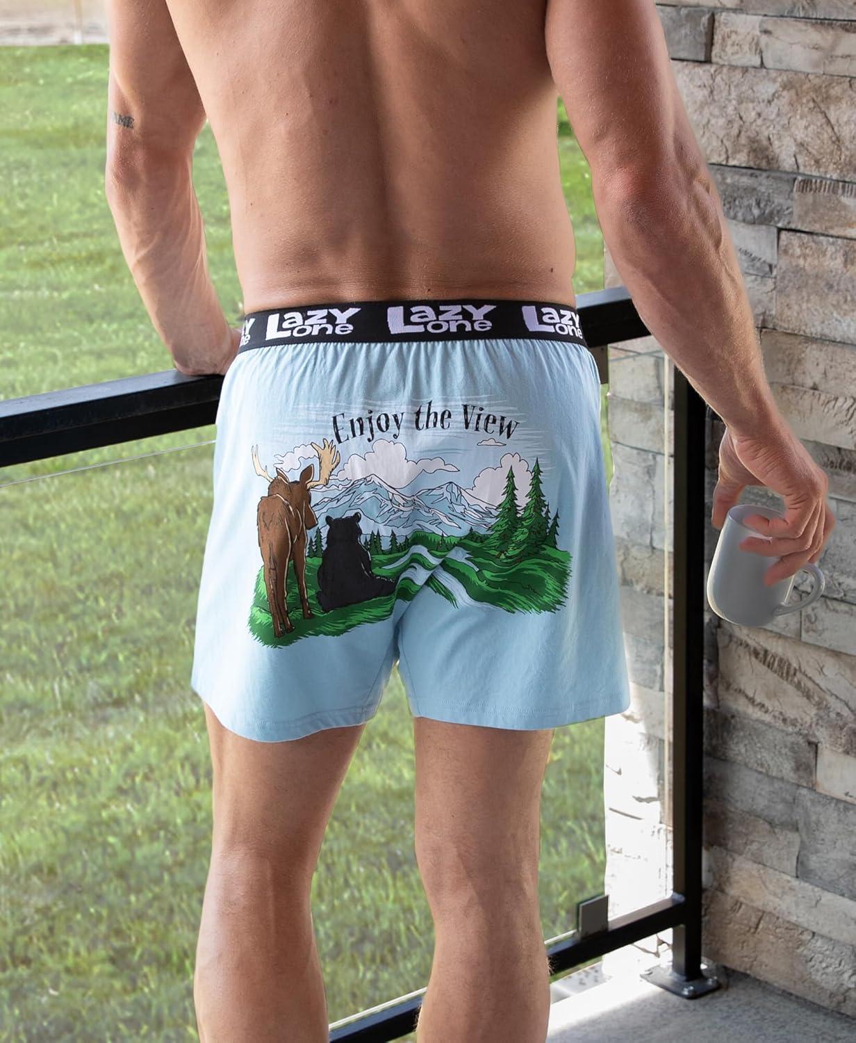 imageLazy One Funny Animal Boxers Novelty Boxer Shorts Humorous Underwear Gag Gifts for Men Funny Bear BoxersEnjoy the View Boxers