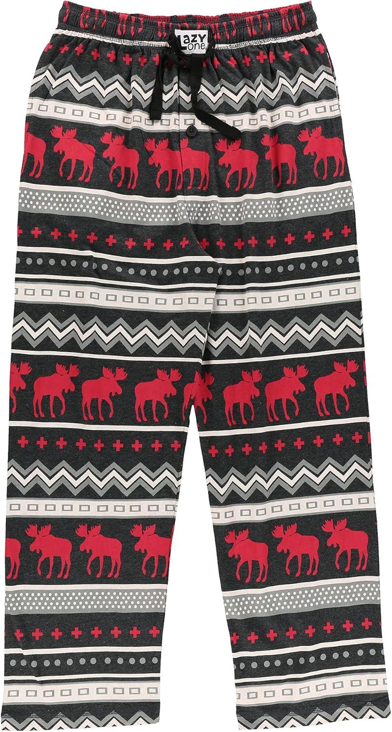 imageLazy One Funny Moose Pajama Pants for Men Mens Separate Bottoms Lounge PantsCabin Moose Pajama Pants