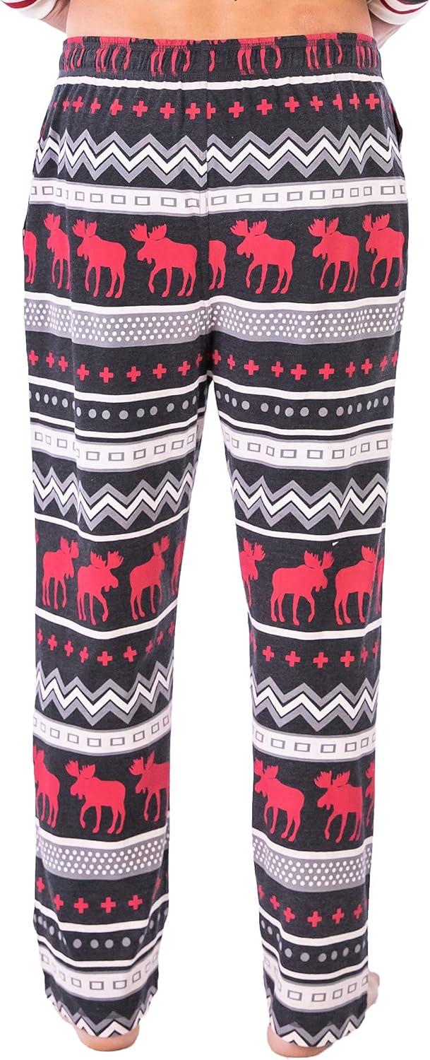 imageLazy One Funny Moose Pajama Pants for Men Mens Separate Bottoms Lounge PantsCabin Moose Pajama Pants