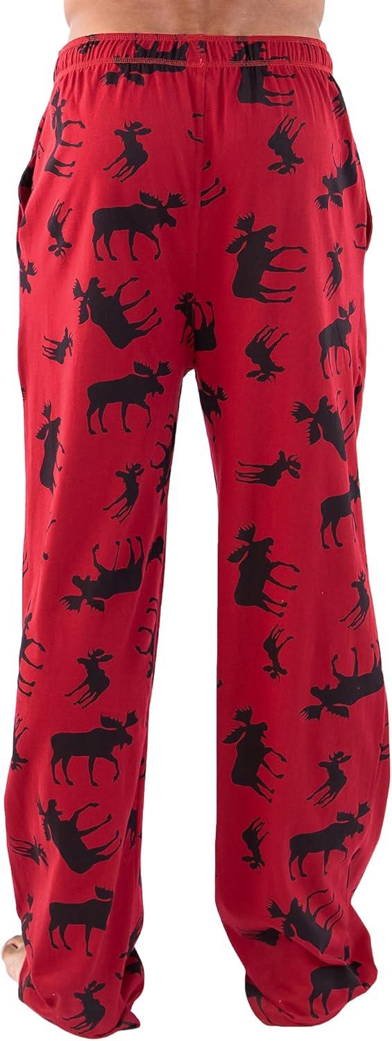 imageLazy One Funny Moose Pajama Pants for Men Mens Separate Bottoms Lounge PantsClassic Moose Mens Pajama Pants