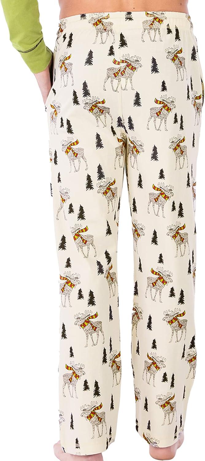 imageLazy One Funny Moose Pajama Pants for Men Mens Separate Bottoms Lounge PantsCream Moosletoe Pajamas Pants