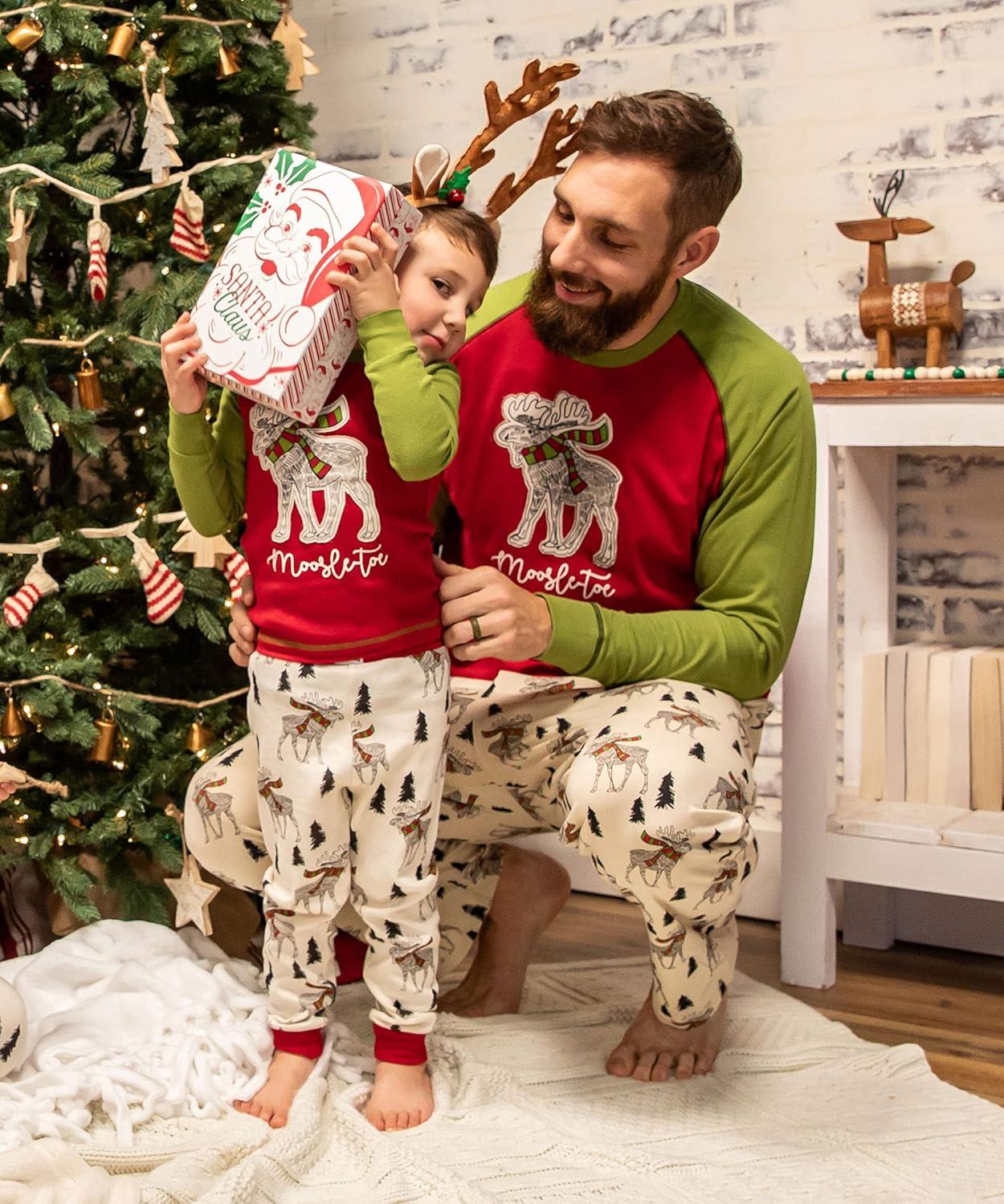 imageLazy One Funny Moose Pajama Pants for Men Mens Separate Bottoms Lounge PantsCream Moosletoe Pajamas Pants