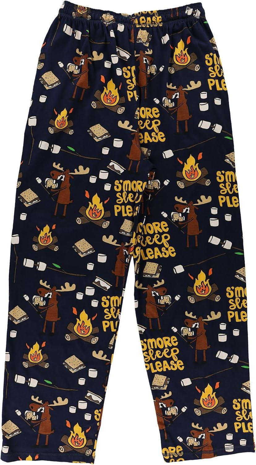imageLazy One Funny Moose Pajama Pants for Men Mens Separate Bottoms Lounge PantsDark Blue Smore Sleep Mens Pj Pant