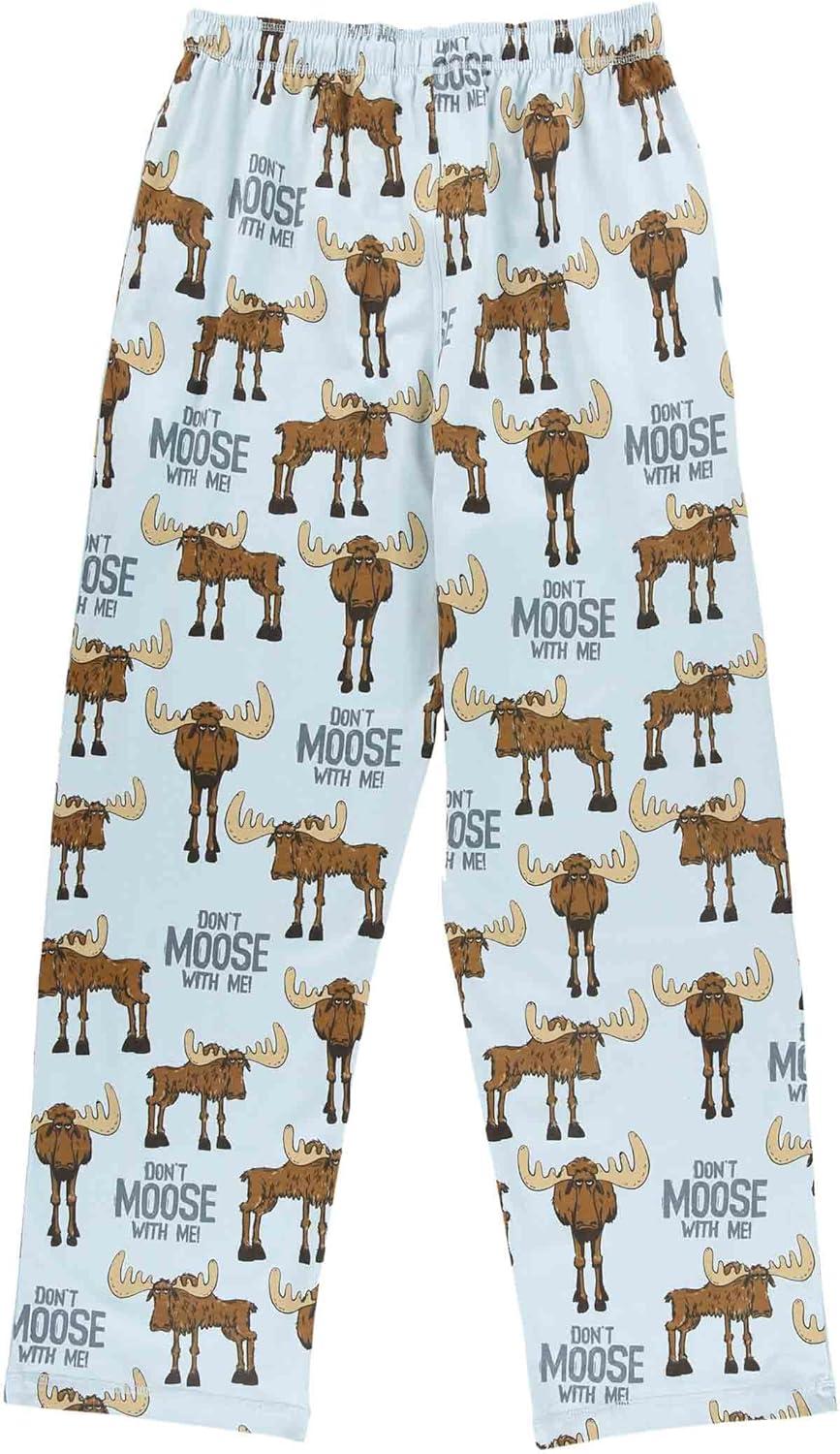 imageLazy One Funny Moose Pajama Pants for Men Mens Separate Bottoms Lounge PantsDont Moose Blue Pajama Pants