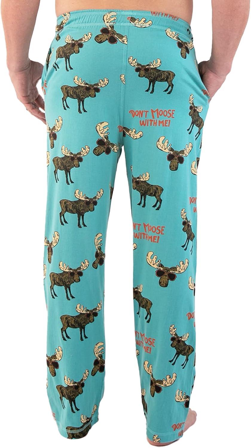 imageLazy One Funny Moose Pajama Pants for Men Mens Separate Bottoms Lounge PantsDont Moose Pajama Pants