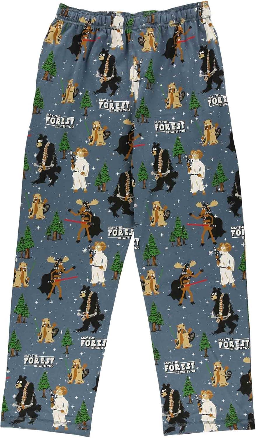 imageLazy One Funny Moose Pajama Pants for Men Mens Separate Bottoms Lounge PantsMay the Forest Blue Pajama Pants