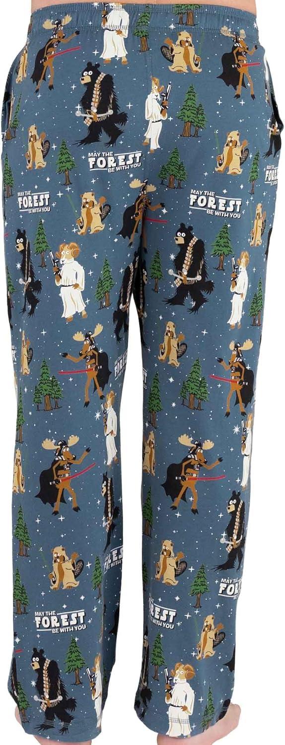 imageLazy One Funny Moose Pajama Pants for Men Mens Separate Bottoms Lounge PantsMay the Forest Blue Pajama Pants