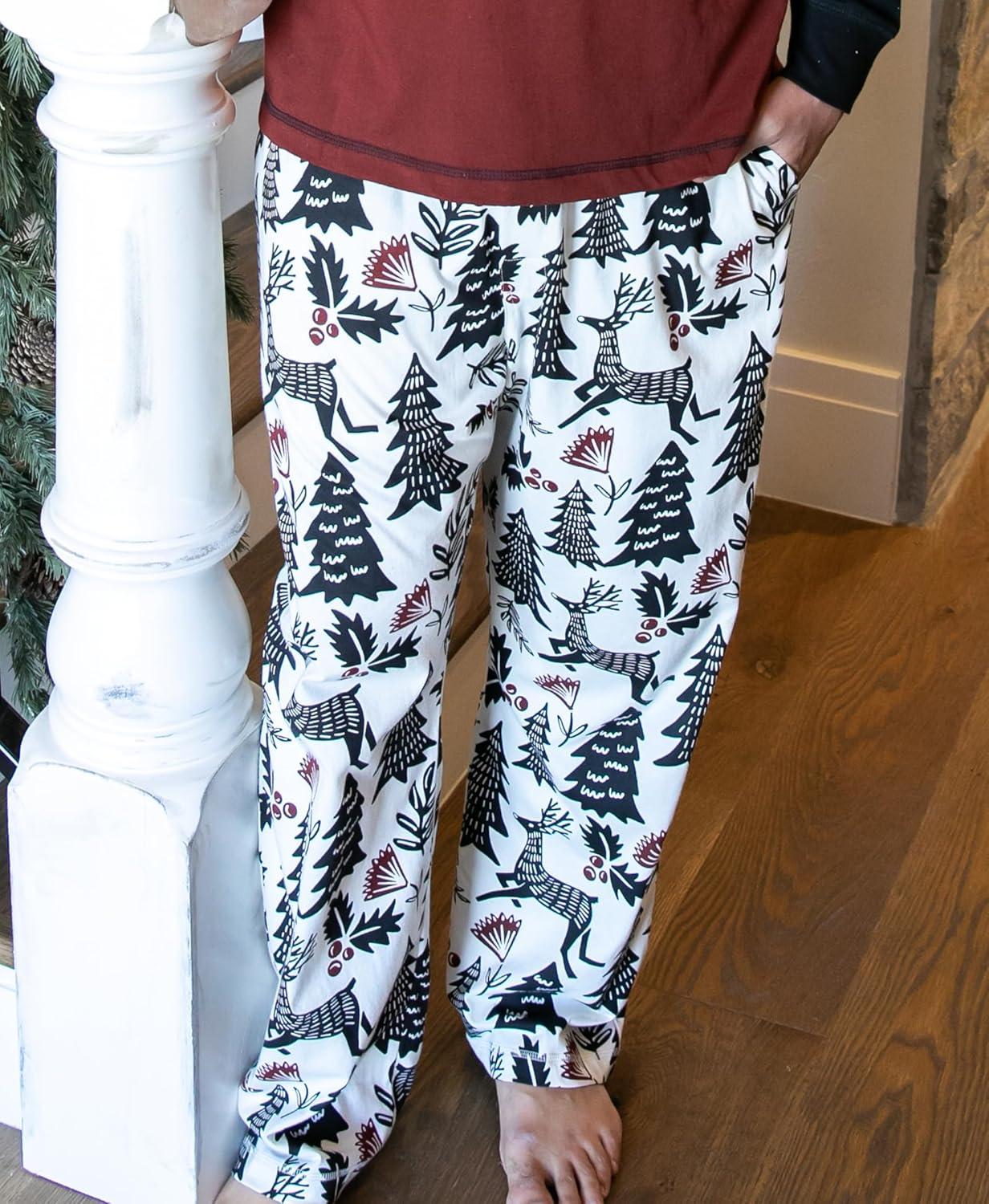 imageLazy One Funny Moose Pajama Pants for Men Mens Separate Bottoms Lounge PantsSilent Night Pajamas Pants