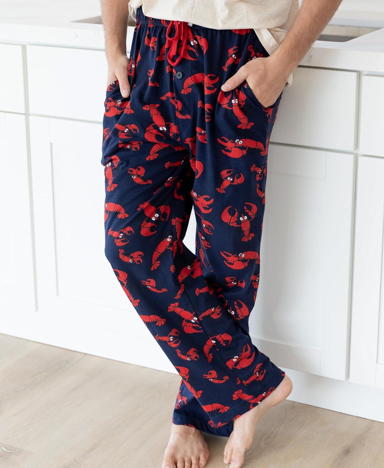 imageLazy One Funny Ocean Pajama Pants For Men Mens Separate Bottoms Lounge Pants Ocean Sea Lobster MEDIUM