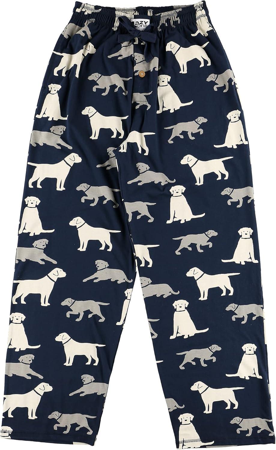 imageLazy One Pajama Pants For Men Mens Separate Bottoms Lounge Pants Dog Puppy Labs MEDIUM