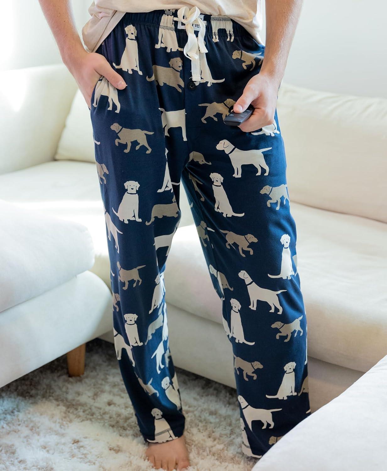 imageLazy One Pajama Pants For Men Mens Separate Bottoms Lounge Pants Dog Puppy Labs MEDIUM