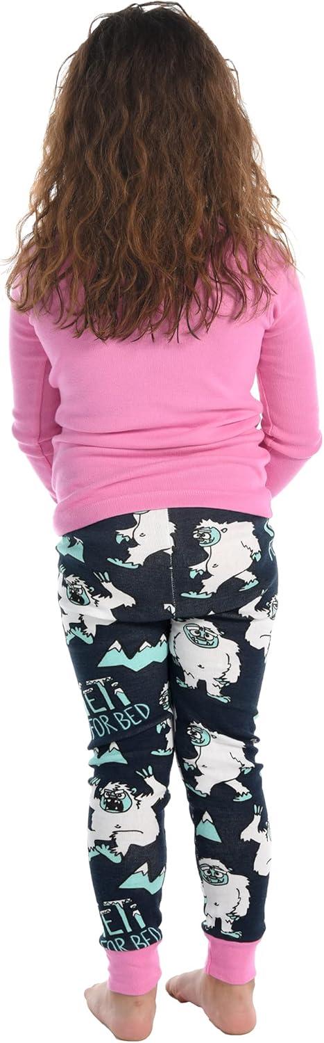 imageLazy One Warm LongSleeve PJ Sets for Girls and Boys Funny Animal Kids Pajama Sets Cozy ComfyYeti for Bed Girl Pajama Sets