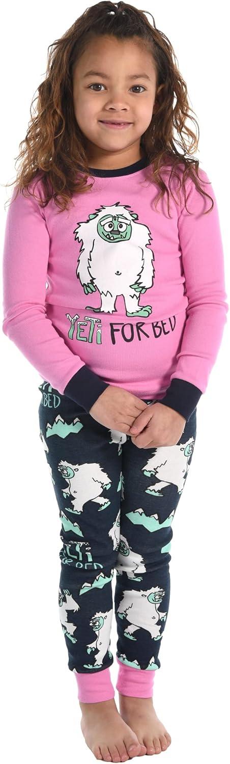 imageLazy One Warm LongSleeve PJ Sets for Girls and Boys Funny Animal Kids Pajama Sets Cozy ComfyYeti for Bed Girl Pajama Sets