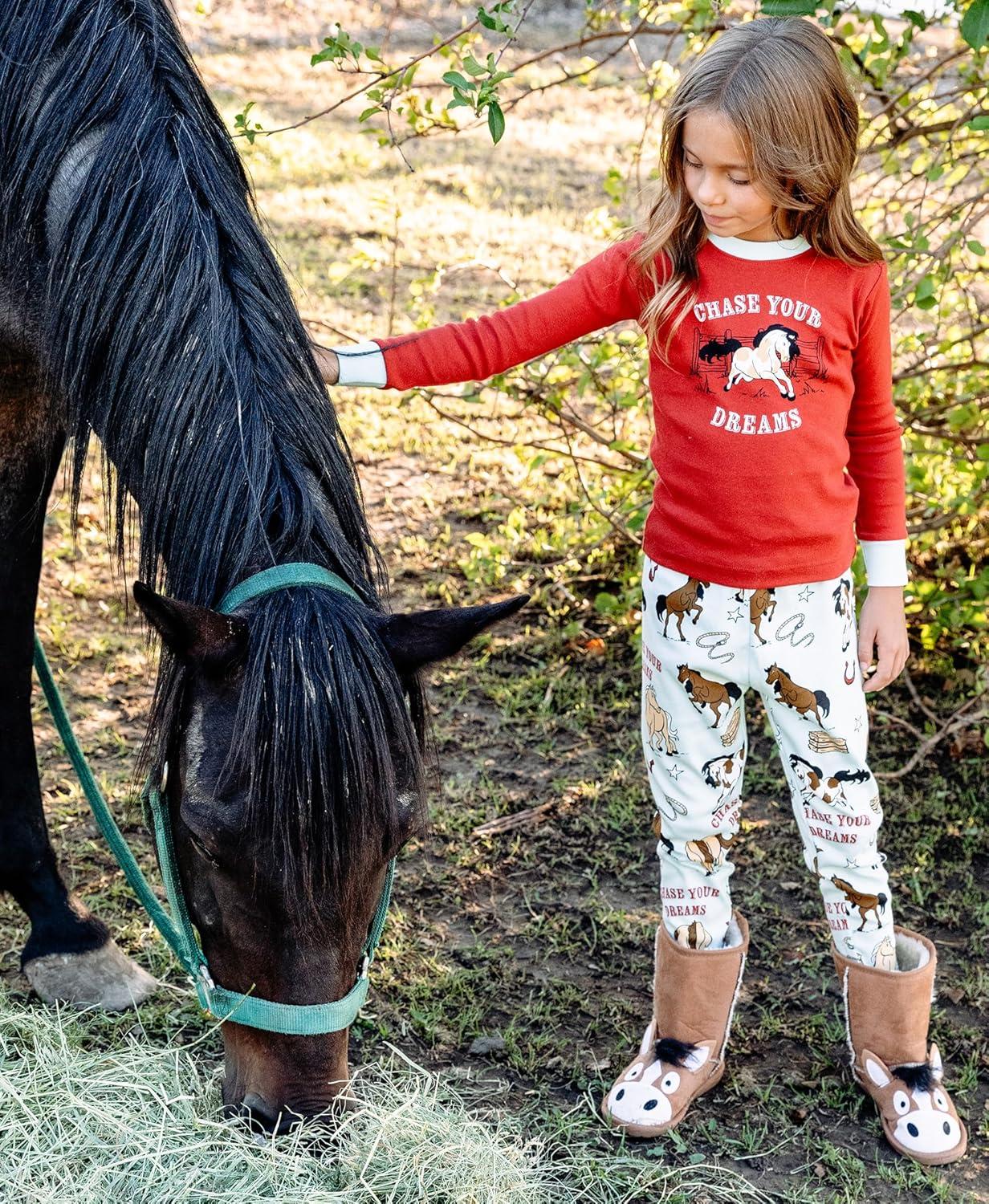 imageLazy One Warm LongSleeve PJ Sets for Girls and Boys Funny Kids Pajama Sets Cozy ComfyChase Your Dreams Pajama Sets